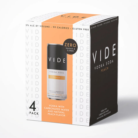 Vide Peach Vodka Soda Seltzer 4-Pack