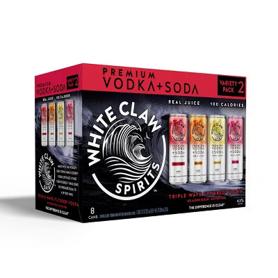 White Claw Variety Pack 2 Vodka Soda 8-Pack