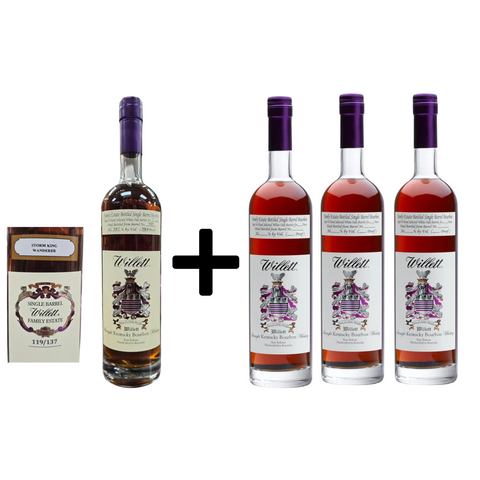 Willett Family Estate 7 Year Old Storm King Wanderer and Willett Family Estate Bottled Single Barrel 4 Year Old Straight Bourbon Whiskey 750ml Bundle 4-Pack