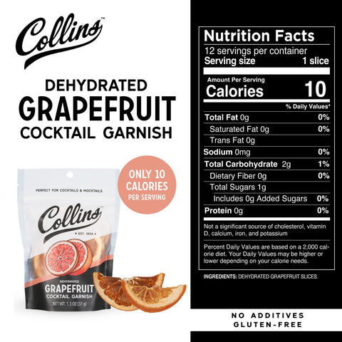 Collins Dehydrated Grapefruit Cocktail Garnish 1.3-Oz