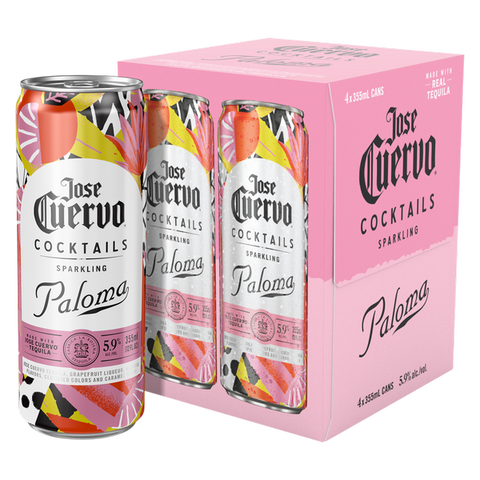 Jose Cuervo Sparkling Paloma Cocktail 355ml Can 4-Pack