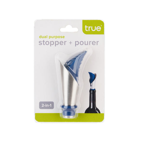 Duo Bottle Stopper and Pourer in Assorted Colors By True Brand