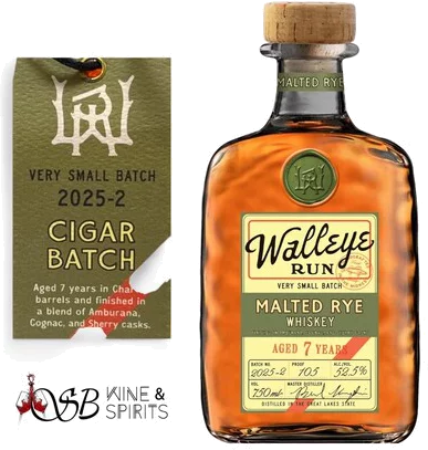 2025 Walleye Run 7 Year Old Cigar Blend Batch 2 Malted Rye Whiskey 750ml