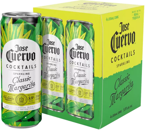 Jose Cuervo Sparkling Classic Lime Margarita 11.8Proof 355ml 4-Pack