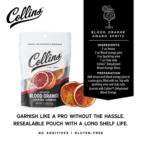 Collins Dehydrated Blood Orange Cocktail Garnish 1.3-Oz