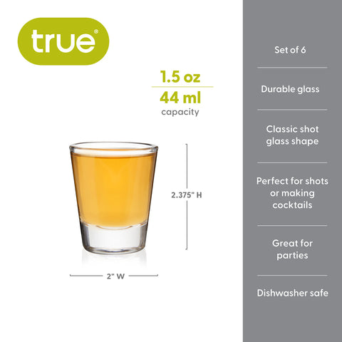 True Shooter Shot Glasses 1.5-Oz 6-Pack