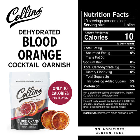 Collins Dehydrated Blood Orange Cocktail Garnish 1.3-Oz