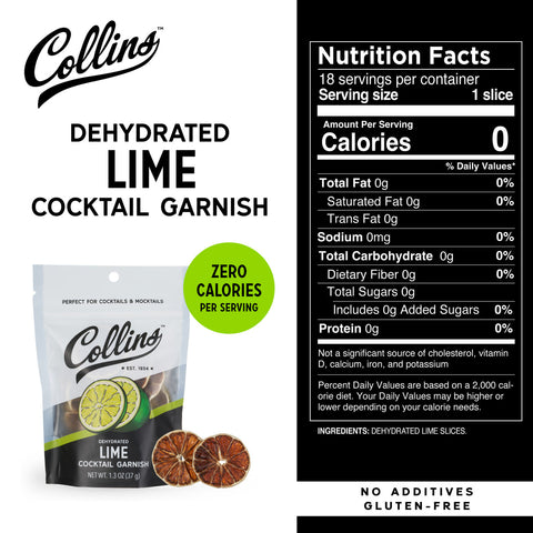 Collins Dehydrated Lime Cocktail Garnish 1.3-Oz