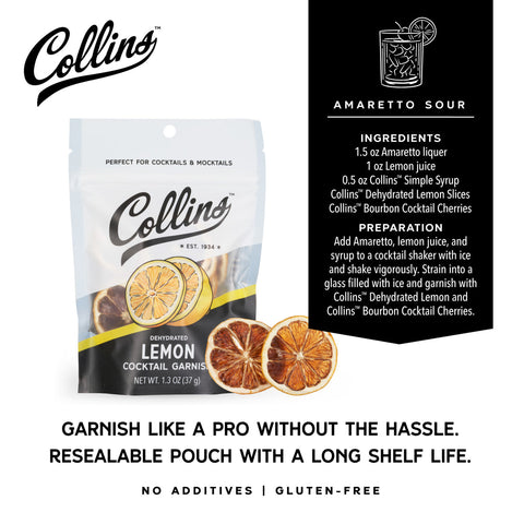 Collins Dehydrated Lemon Cocktail Garnish 1.3-Oz